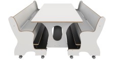 Hoogzit tafel L150 x B80 cm wit met 2 banken Tangara Groothandel voor de Kinderopvang Kinderdagverblijfinrichting1